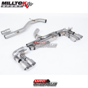 Ligne après cata Race 80mm - Avec valves - Sorties GT100 Titanium - VW Golf MK7 R 2.0 TSI 300cv - SSXVW715 - Milltek