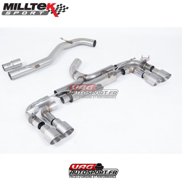 Ligne après cata Race 80mm - Avec valves - Sorties GT100 Titanium - VW Golf MK7 R 2.0 TSI 300cv - SSXVW715 - Milltek