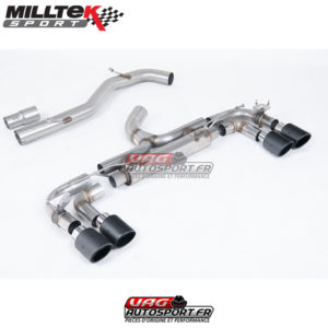 Ligne après cata Race 80mm - Avec valves - Sorties Jet100 Carbones - VW Golf MK7 R 2.0 TSI 300cv - SSXVW717 - Milltek