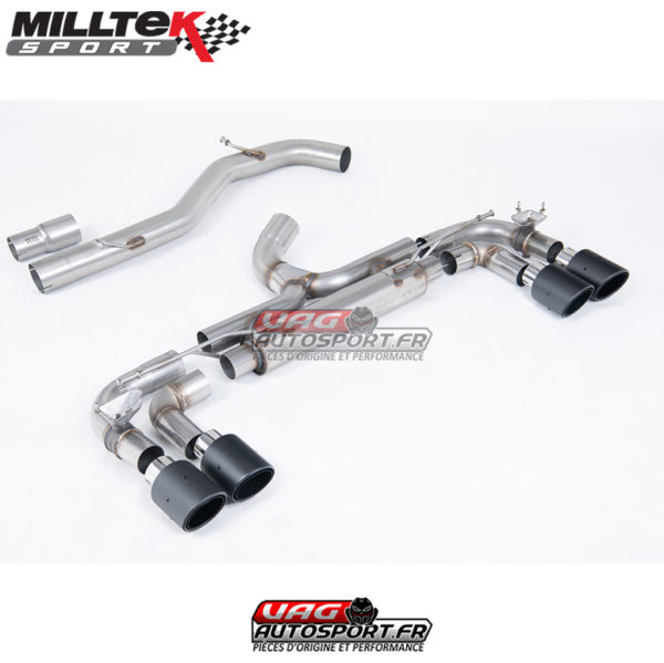 Ligne après cata Race 80mm - Avec valves - Sorties Jet100 Carbones - VW Golf MK7 R 2.0 TSI 300cv - SSXVW717 - Milltek