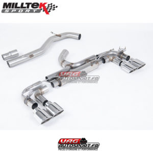 Ligne après cata Race 80mm - Avec valves - Sorties Ovales Chrome - VW Golf MK7 R 2.0 TSI 300cv - SSXVW718 - Milltek
