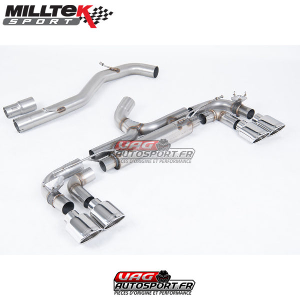 Ligne après cata Race 80mm - Avec valves - Sorties Ovales Chrome - VW Golf MK7 R 2.0 TSI 300cv - SSXVW718 - Milltek