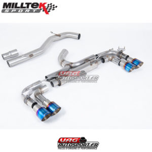 Ligne après cata Race 80mm - Sorties GT100 Titanium Burnt - VW Golf MK7 R 2.0 TSI 300cv - SSXVW716 - Milltek