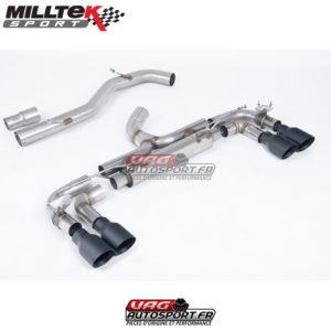 Ligne après cata Race 80mm + valves - Sorties GT100 Noir Cerakote - VW Golf MK7 R 2.0 TSI 300cv - 80mm (2014-2016) - SSXVW714 - Milltek