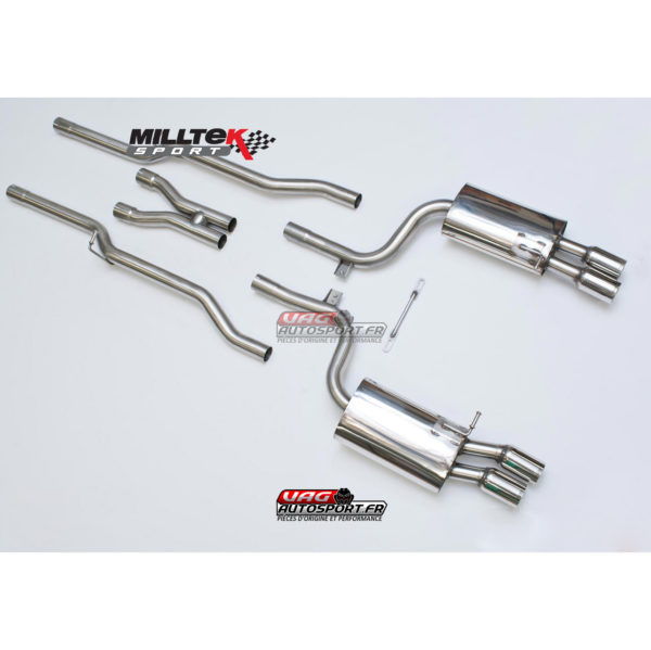 Ligne après cata - Sans intermédiaire - Sorties Quad 76.2mm  - Audi S4 B7 4.2 V8 Quattro (2004-2009) - SSXAU048 - Milltek