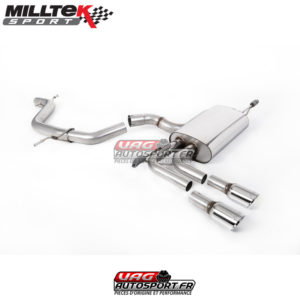 Demi-Ligne / CatBack - Homologué CE - Sorties Twin Jet 80 - Audi A3 8P 2.0T FSi - SSXAU636 - Milltek