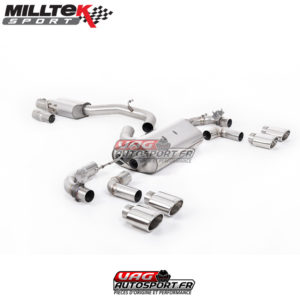 Demi-ligne (CatBack) - Avec silencieux intermédiaire - Avec Valves - Sorties ovales Chrome - SSXVW650 - Milltek
