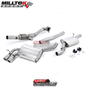 Ligne Complète - + CataSport Hi-Flow - Resonated - Sorties Twin GT80 - Audi S3 8P 2.0 TFSI EA113 - SSXAU199 - Milltek