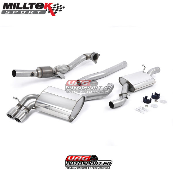 Ligne Complète - + CataSport Hi-Flow - Resonated - Sorties Twin GT80 - Audi S3 8P 2.0 TFSI EA113 - SSXAU199 - Milltek