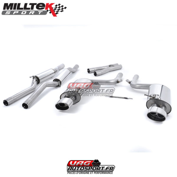 Demi-ligne (CatBack) - Avec silencieux intermédiaire - Sans Valves silencieux Arrière - Sorties Ovales - Audi RS4 B7 4.2 V8 Saloon Avant et Cabriolet - SSXAU060 - Milltek