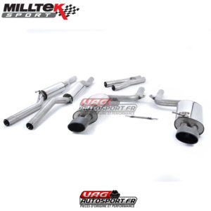 Demi-ligne (CatBack) - Avec silencieux intermédiaire - Sans Valves silencieux Arrière - Sorties Ovales Black - Audi RS4 B7 4.2 V8 Saloon Avant et Cabriolet - SSXAU060BLK - Milltek