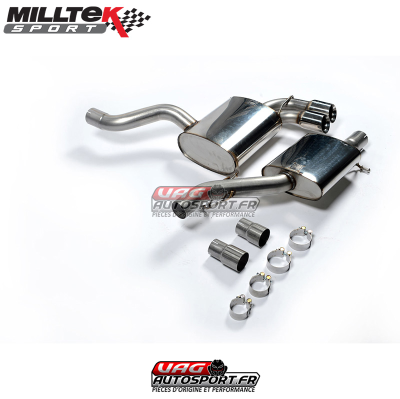 Demi-ligne (CatBack) – Avec silencieux intermédiaire – Homologué – Audi S3 2.0TFSI Quattro – SSXAU126 – Milltek
