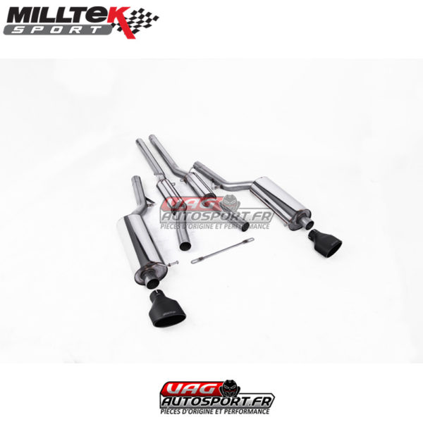 Demi-ligne (CatBack) Sorties Ovales Black - Audi RS6 C5 V8 Bi-Turbo Saloon et Avant - (2002 - 2004) - SSXAU212 - Milltek
