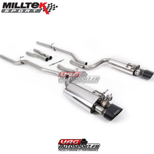 Demi-ligne (CatBack) - Sans silencieux intermédiaire. Avec Valves silencieux Arrière - Sorties Ovales Black - Audi RS4 B7 4.2 V8 Saloon Avant et Cabriolet - SSXAU218 - Milltek