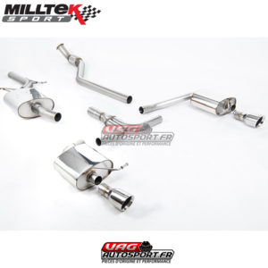 Demi-ligne (CatBack) - Avec silencieux intermédiaire Homologué - Sorties Dual GT100 - Audi A4 2.0 TFSI S-Line B8 - SSXAU248 - Milltek