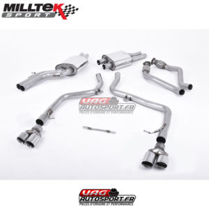 Demi-ligne (CatBack) - Race système - Non recommandé pour usage route - Sorties Quad GT80 - Audi S5 Coupé et Cabriolet 3.0 TFSI B8 - SSXAU265 - Milltek