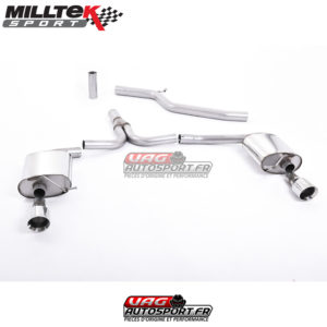 Demi-ligne (CatBack) - Sorties Dual GT100 - Audi A4 3.0 TDi B8 Quattro Saloon et Avant - SSXAU270 - Milltek