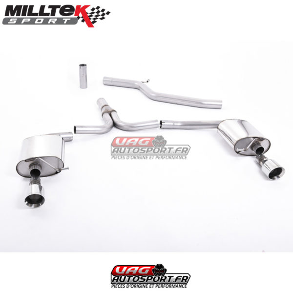 Demi-ligne (CatBack) - Sorties Dual GT100 - Audi A4 3.0 TDi B8 Quattro Saloon et Avant - SSXAU270 - Milltek