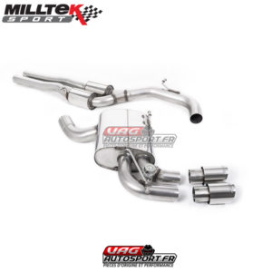 Demi-ligne (CatBack) - Avec silencieux intermédiaire et valves silencieux Ar - Homologué - Sorties GT90 - Audi RS3 Sportback S-Tronic (8P) - SSXAU277 - Milltek