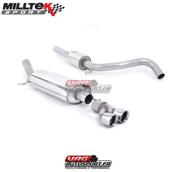 Demi-ligne (CatBack) - Avec silencieux intermédiaire Audi A1 S-Line 1.4 TFSI 122cv - SSXAU282 - Milltek
