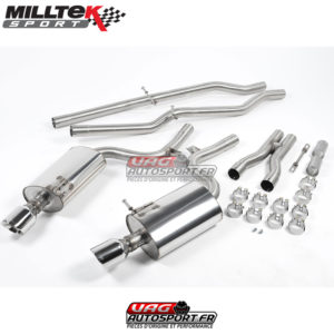Demi-ligne (CatBack) - Sans silencieux intermédiaire - Sorties GT100 - Audi S4 4.2 V8 Quattro B6 - SSXAU295 - Milltek