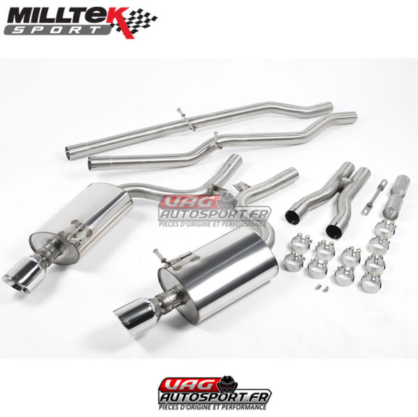 Demi-ligne (CatBack) - Sans silencieux intermédiaire - Sorties GT100 - Audi S4 4.2 V8 Quattro B6 - SSXAU295 - Milltek