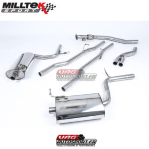 Demi-ligne (CatBack) - Sans silencieux intermédiaire - Boite Manuelle uniquement - Sorties Jet 100 - Audi A4 2.0 TFSI B7 Quattro et DTM - SSXAU309 - Milltek