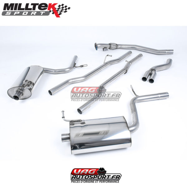 Demi-ligne (CatBack) - Sans silencieux intermédiaire - Boite Manuelle uniquement - Sorties Jet 100 - Audi A4 2.0 TFSI B7 Quattro et DTM - SSXAU309 - Milltek