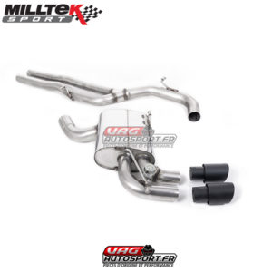Demi-ligne (CatBack) - Sans silencieux intermédiaire et valves silencieux Ar - Sorties GT90 Cerakote Black - Audi RS3 Sportback S-Tronic (8P) - SSXAU321 - Milltek