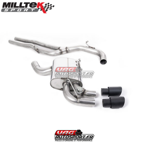 Demi-ligne (CatBack) - Sans silencieux intermédiaire et valves silencieux Ar - Sorties GT90 Cerakote Black - Audi RS3 Sportback S-Tronic (8P) - SSXAU321 - Milltek