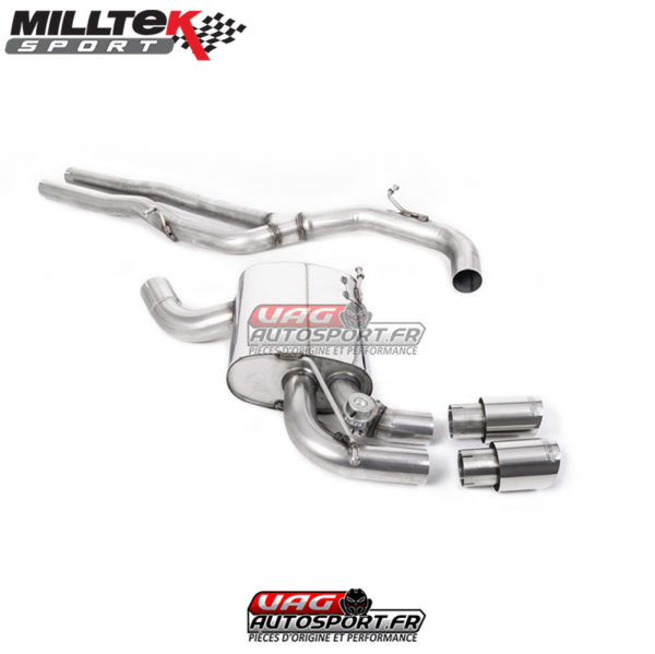 Demi-ligne (CatBack) - Sans silencieux intermédiaire et valves silencieux Ar - Sorties GT90 - Audi RS3 Sportback S-Tronic (8P) - SSXAU322 - Milltek
