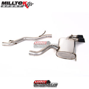 Demi-ligne (CatBack) - Sans silencieux intermédiaire - Sorties Twin GT80 Cerakote Black - Audi S3 2.0 T Quattro 3 Portes 8P - (2006 - 2012) - SSXAU351 - Milltek