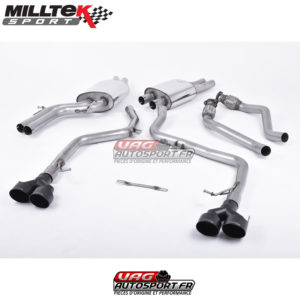 Demi-ligne (CatBack) - Sans silencieux intermédiaire - Sorties Quad GT100 Cerakote Black - Audi S5 Coupé et Cabriolet 3.0 TFSI B8.5 - (2011+) - SSXAU411 - Milltek