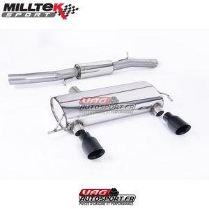 Ligne Race 76.20 mm après catalyseur origine - Avec silencieux intermédiaire - Sorties Dual GT100 Cerakote Black - Audi TT 180 / 225 Quattro Coupe et Roadster - SSXAU425 - Milltek
