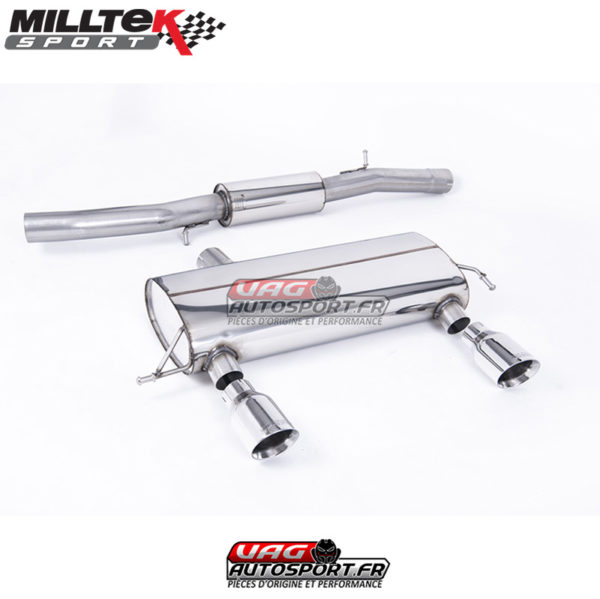 Ligne Race 76.20 mm après catalyseur origine - Avec silencieux intermédiaire - Sorties Dual GT100 - Audi TT 180 / 225 Quattro Coupe et Roadster - SSXAU426 - Milltek