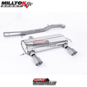 Ligne Race 76.20 mm après catalyseur origine - Sans silencieux intermédiaire - Sorties Dual GT100 Titane - Audi TT 180 / 225 Quattro Coupe et Roadster - SSXAU428 - Milltek