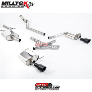 Demi-ligne (CatBack) - Avec silencieux intermédiaire Homologué - Sorties Dual GT100 Black - Audi A4 2.0 TFSI S-Line B8 - SSXAU435 - Milltek