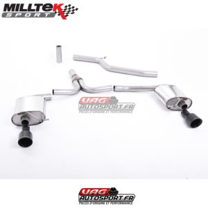 Demi-ligne (CatBack) - Sorties Dual GT100 Black - Audi A4 3.0 TDi B8 Quattro Saloon et Avant - SSXAU438 - Milltek