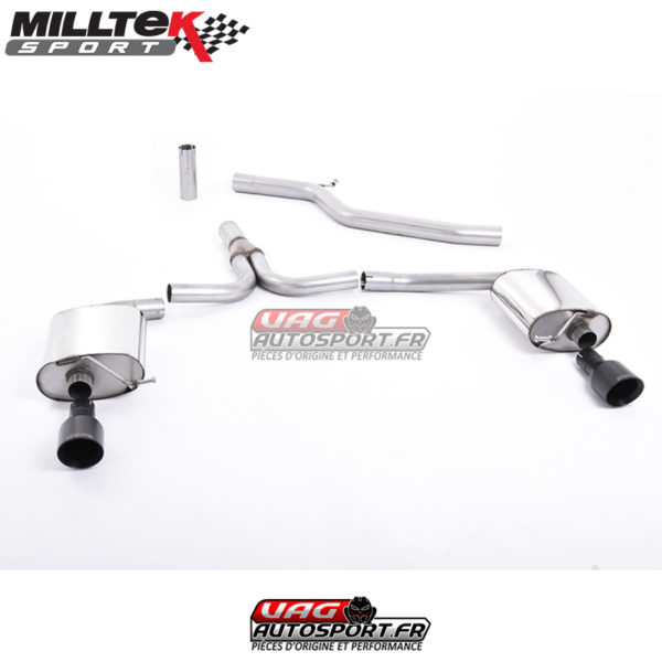 Demi-ligne (CatBack) - Sorties Dual GT100 Black - Audi A4 3.0 TDi B8 Quattro Saloon et Avant - SSXAU438 - Milltek