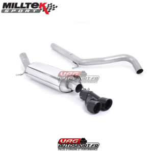 Demi-ligne (CatBack) - Sans silencieux intermédiaire - Sorties Twin GT80 Cerakote Black - Audi A1 S-Line 1.4 TFSI 122cv - SSXAU457 - Milltek