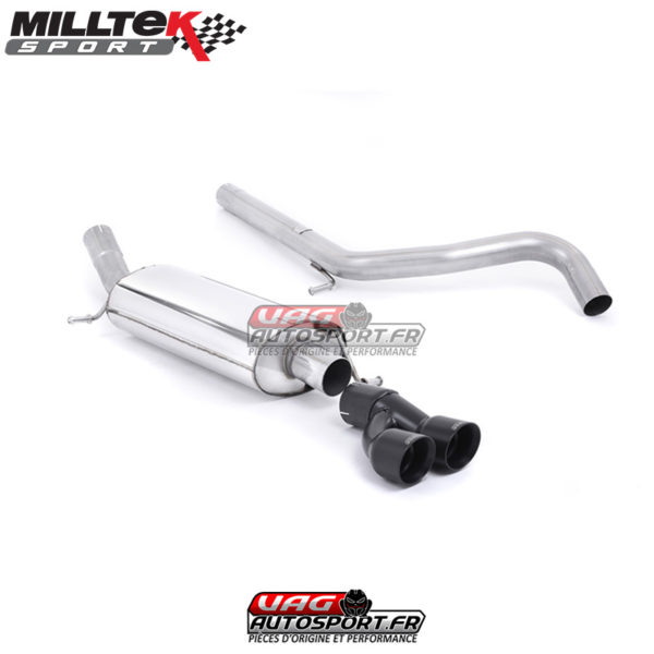 Demi-ligne (CatBack) - Sans silencieux intermédiaire - Sorties Twin GT80 Cerakote Black - Audi A1 S-Line 1.4 TFSI 122cv - SSXAU457 - Milltek