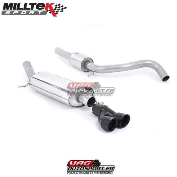 Demi-ligne (CatBack) - Avec silencieux intermédiaire - Sorties Twin GT80 Cerakote Black - Audi A1 S-Line 1.4 TFSI 122cv - SSXAU458 - Milltek