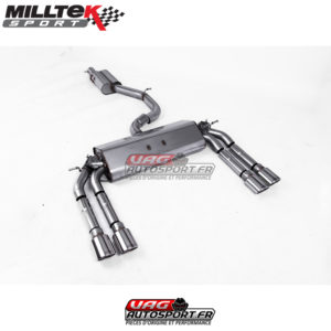 Demi-ligne (CatBack) Sorties Quad Ovales - Audi S3 2.0 TFSI Quattro Saloon / Cabrio 8V/8V.2 - (Sans FAP) - SSXAU478 - Milltek