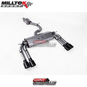 Demi-ligne (CatBack) Sorties Quad Ovales Cerakote Black - Audi S3 2.0 TFSI Quattro Saloon / Cabrio 8V/8V.2 - (Sans FAP) - SSXAU479 - Milltek