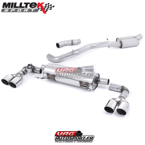 Demi-ligne (CatBack) Sorties Quad GT80 - Audi S1 2.0 TFSI Quattro - (2014 - 2018) - SSXAU488 - Milltek