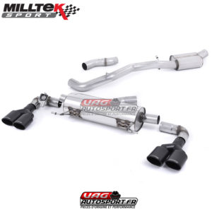 Demi-ligne (CatBack) Sorties Quad Ovales Black Cerakote - Audi S1 2.0 TFSI Quattro - (2014 - 2018) - SSXAU489 - Milltek