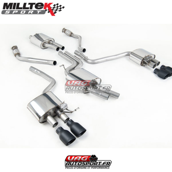 Demi-ligne (CatBack) - Avec silencieux Arrière - Sorties Quad GT100 Cerakote Black - Audi SQ5 3.0 TFSI Supercharged - (2013 - 2016) - SSXAU505 - Milltek