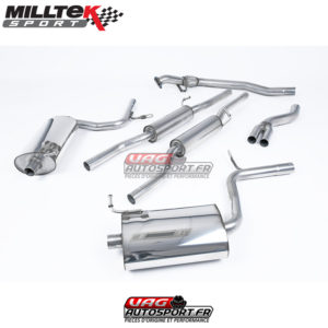 Demi-ligne (CatBack) - Avec silencieux intermédiaire - Sorties Dual GT90 - Audi A4 1.8T B6 Quattro Saloon - Avant 163cv - SSXAU510 - Milltek