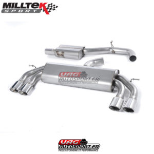 Demi-ligne (CatBack) - Avec silencieux intermédiaire - Sans Valve sur le silencieux Arrière - Sorties Quad Ovales - Audi S3 2.0 TFSI Quattro 3 Portes 8V/8V.2- (Sans FAP) - SSXAU526 - Milltek