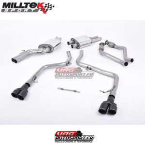 Demi-ligne (CatBack) - Race système - Non recommandé pour usage route - Sorties Quad GT80 Cerakote Black - Audi S5 Coupé et Cabriolet 3.0 TFSI B8 - SSXAU559 - Milltek